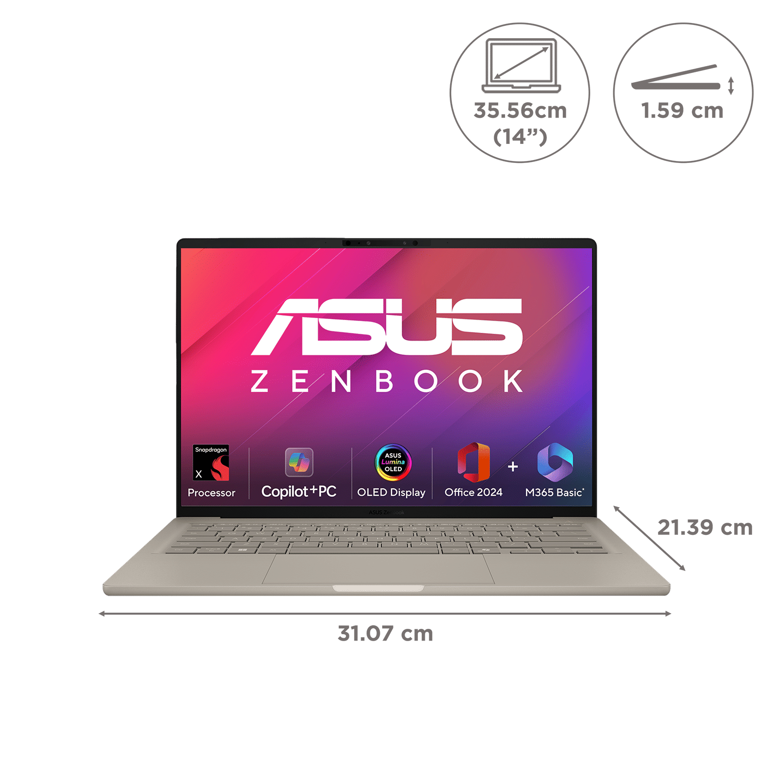 Buy ASUS Zenbook 14 Snapdragon X X126100 Ultra Thin Laptop (16GB